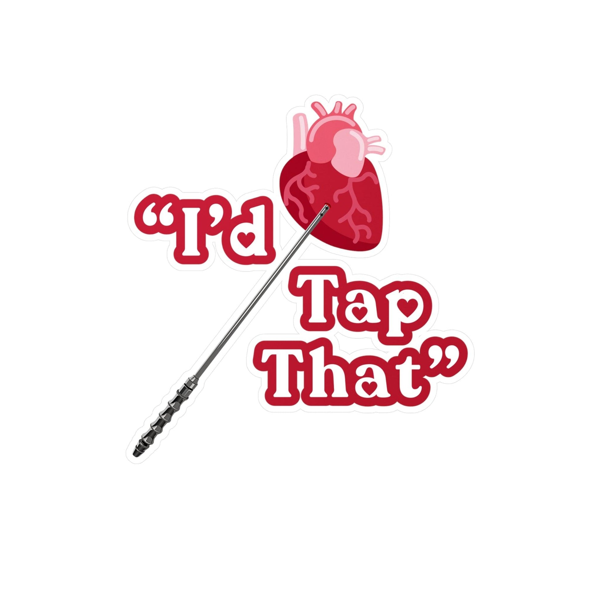 Heart Tap Vinyl Sticker - Assembled in the USA, Assembled in USA, embalmer, funeral director, Home & Living, Kiss cut, Made in the USA, Made in USA, Magnets & Stickers, mortician, Paper, Satin, Stickers, Valentine's Day, Vinyl, White base Paper products