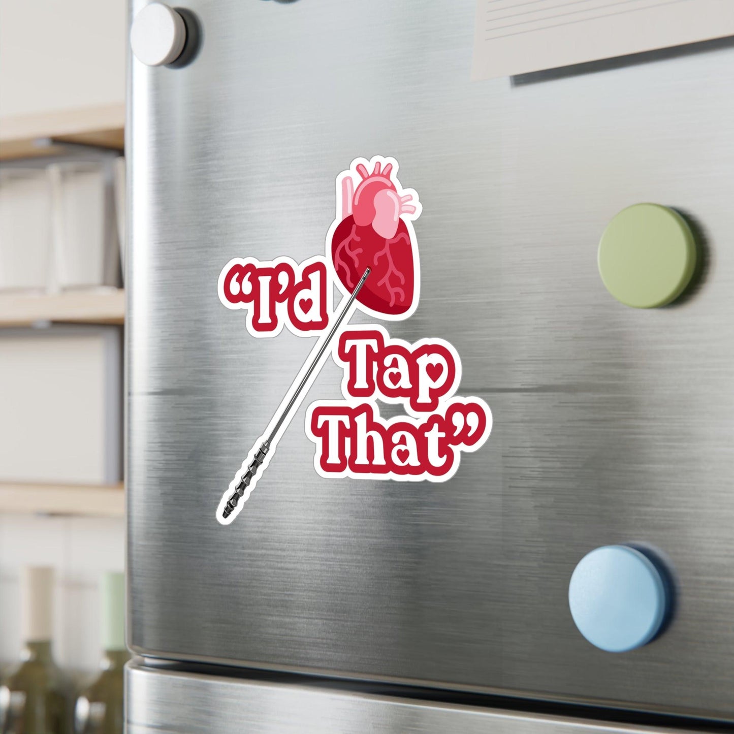 Heart Tap Vinyl Sticker - Assembled in the USA, Assembled in USA, embalmer, funeral director, Home & Living, Kiss cut, Made in the USA, Made in USA, Magnets & Stickers, mortician, Paper, Satin, Stickers, Valentine's Day, Vinyl, White base Paper products