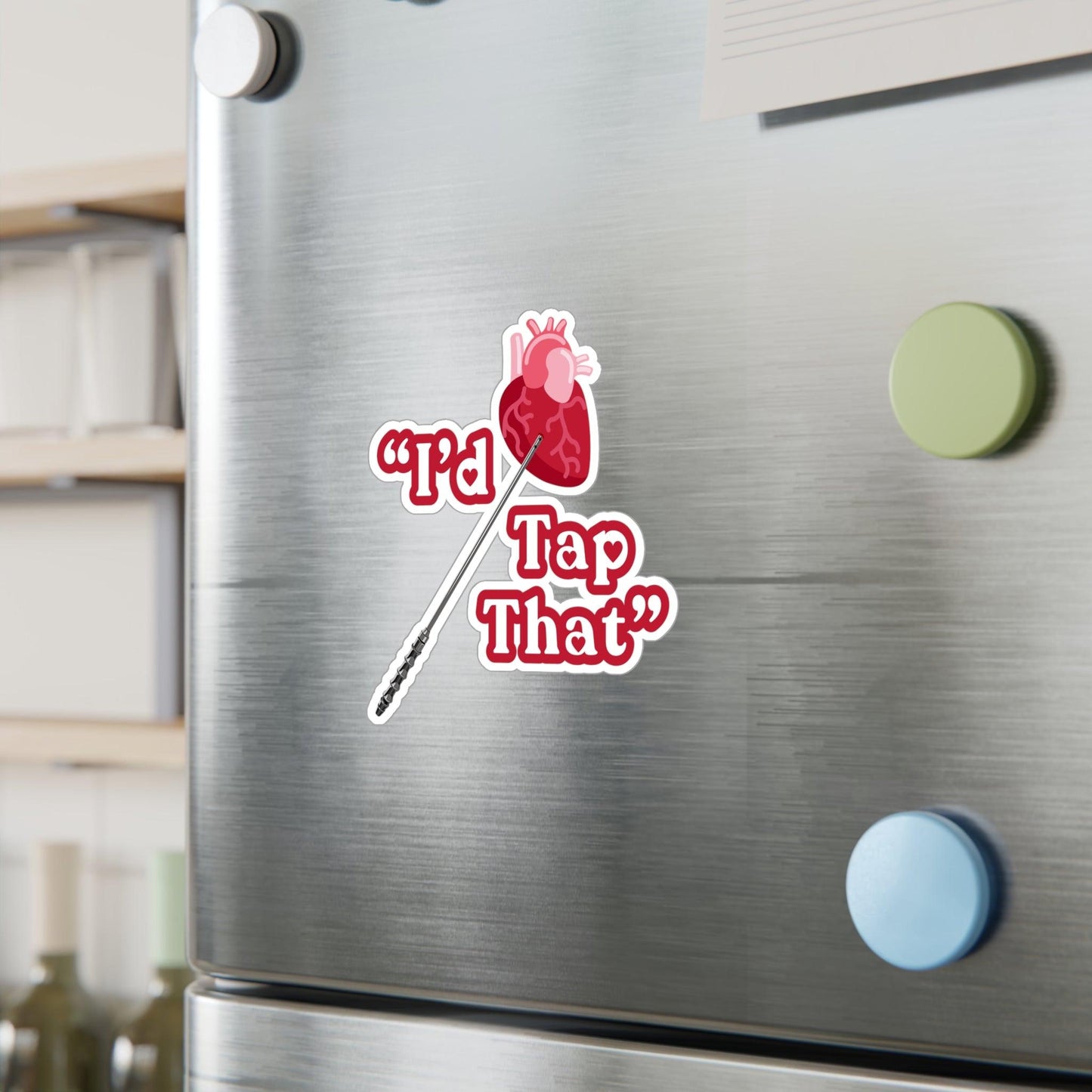 Heart Tap Vinyl Sticker - Assembled in the USA, Assembled in USA, embalmer, funeral director, Home & Living, Kiss cut, Made in the USA, Made in USA, Magnets & Stickers, mortician, Paper, Satin, Stickers, Valentine's Day, Vinyl, White base Paper products