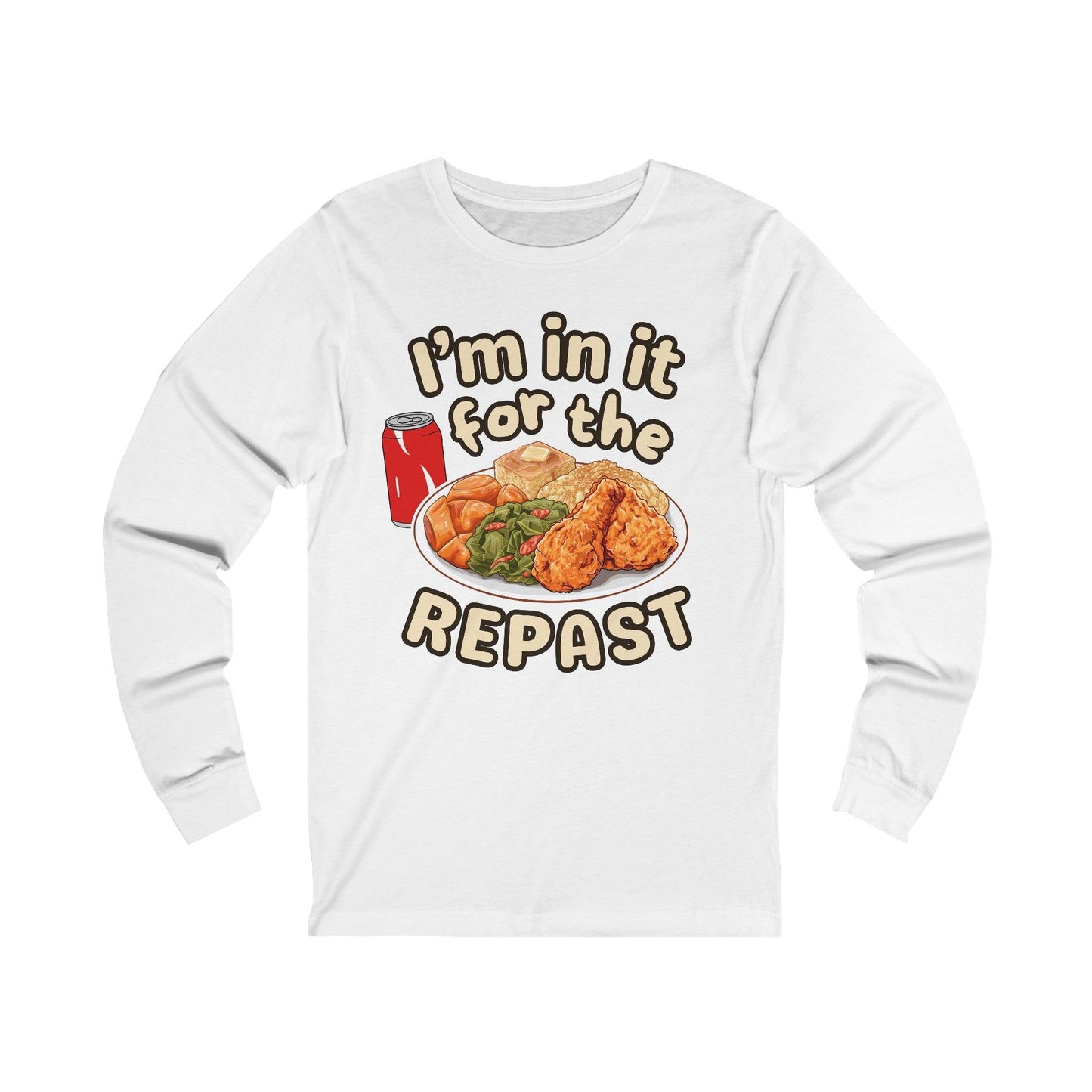 I'm in it for the REPAST - Long Sleeve Tee - comfort food, embalmer, funeral director, mortician, soul food, southern food Long-sleeve