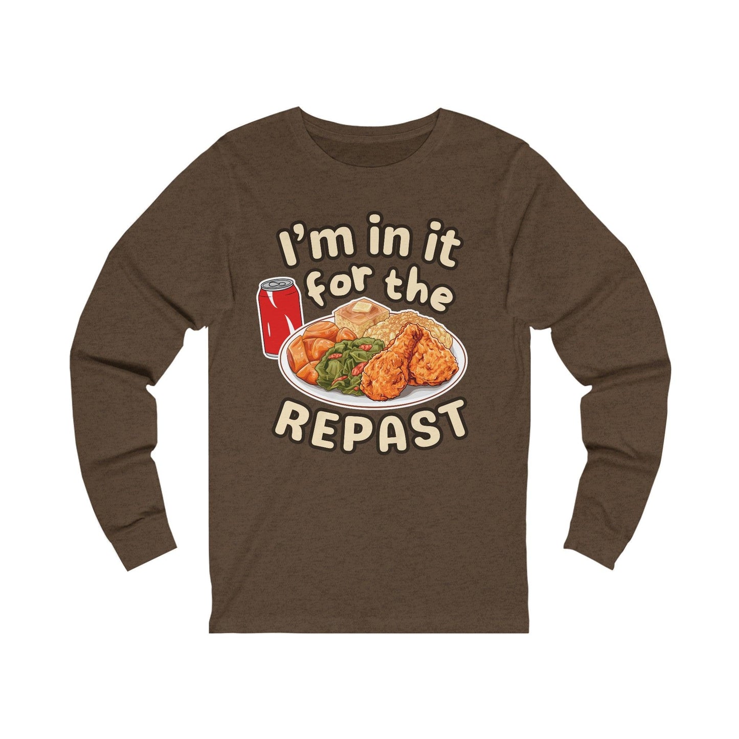 I'm in it for the REPAST - Long Sleeve Tee - comfort food, embalmer, funeral director, mortician, soul food, southern food Long-sleeve