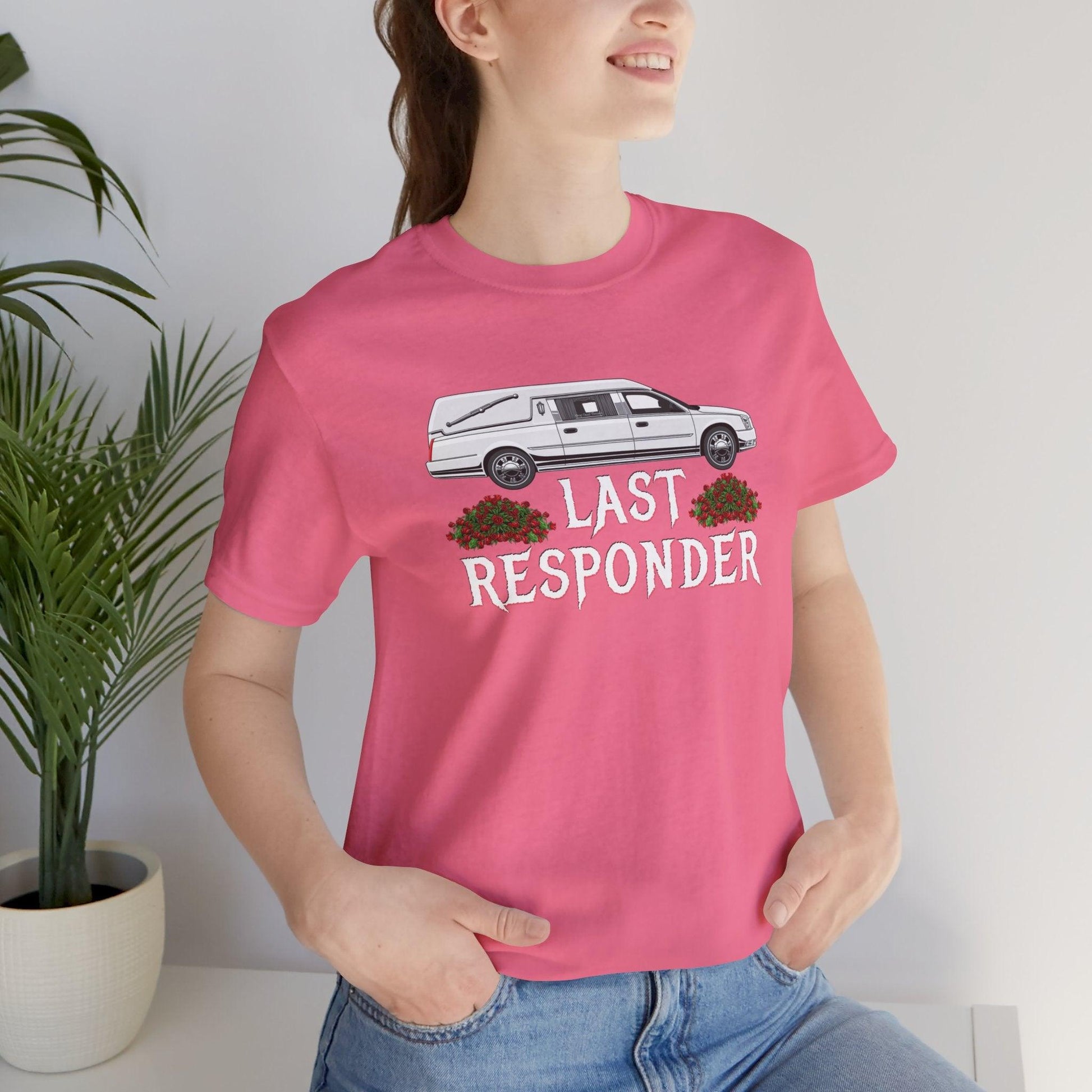 Last Responder NEW Tee - Cotton, Crew neck, DTG, funeral, funeral director, hearse, last responder, Men's Clothing, mortician, Neck Labels, Regular fit, T-shirts, Unisex, Women's Clothing T-Shirt