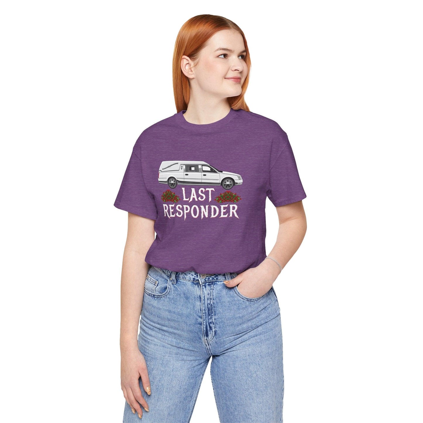 Last Responder NEW Tee - Cotton, Crew neck, DTG, funeral, funeral director, hearse, last responder, Men's Clothing, mortician, Neck Labels, Regular fit, T-shirts, Unisex, Women's Clothing T-Shirt