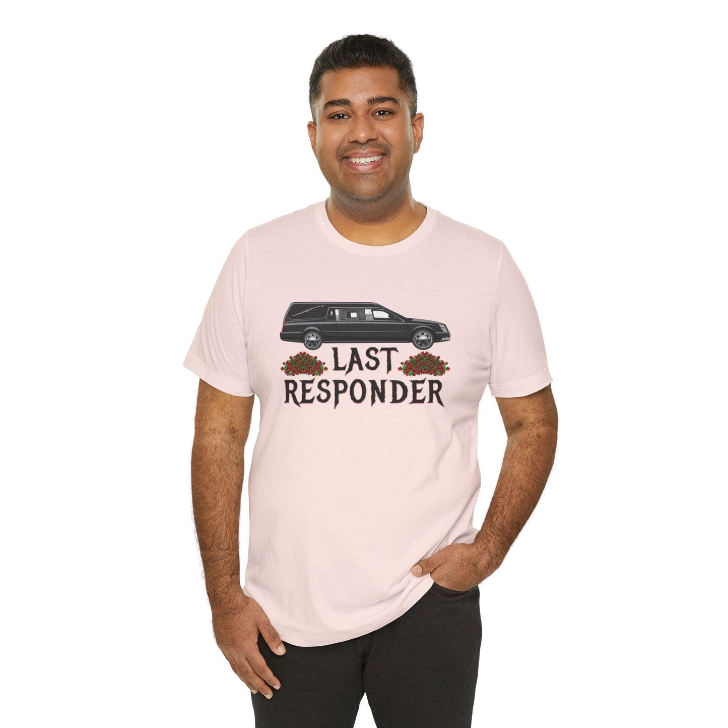 Last Responder NEW Tee - Cotton, Crew neck, DTG, funeral, funeral director, hearse, last responder, Men's Clothing, mortician, Neck Labels, Regular fit, T-shirts, Unisex, Women's Clothing T-Shirt