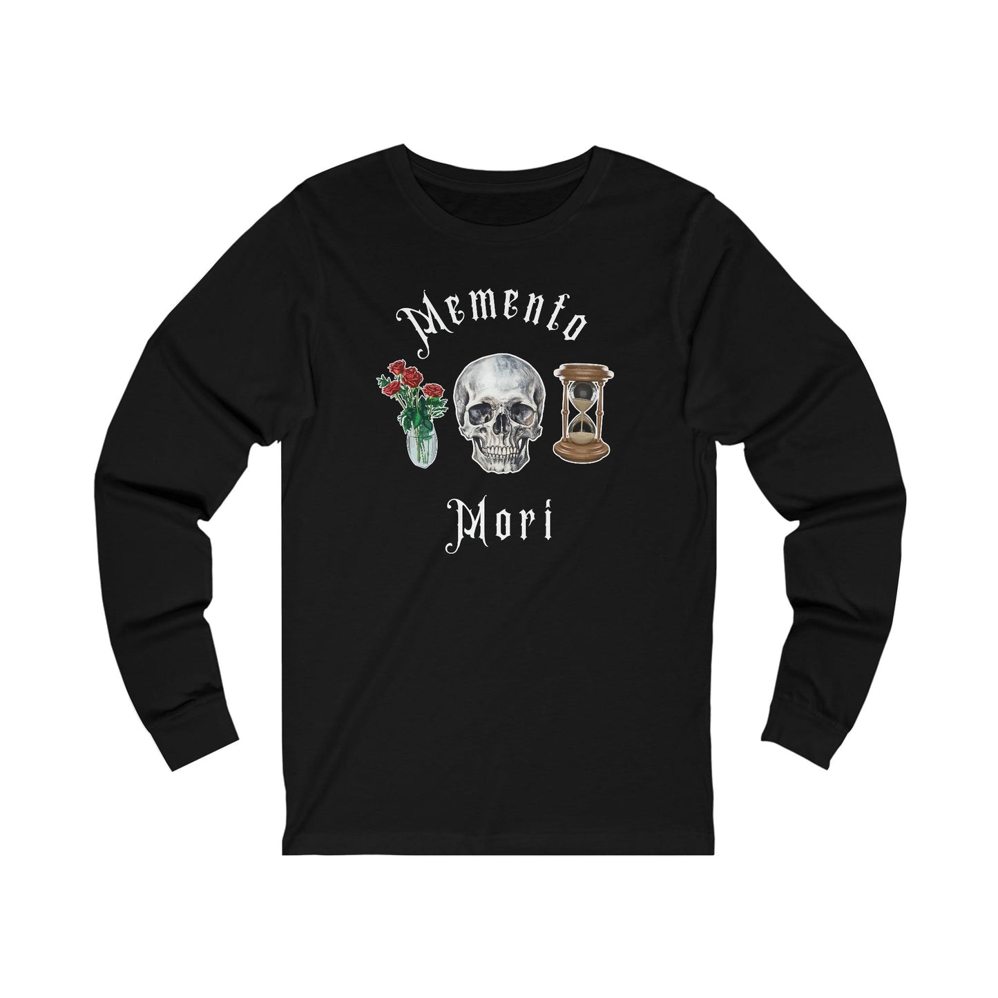 Memento Mori - Long Sleeve Tee - embalmer, funeral director, goth, mortician, skull, unisex Long-sleeve