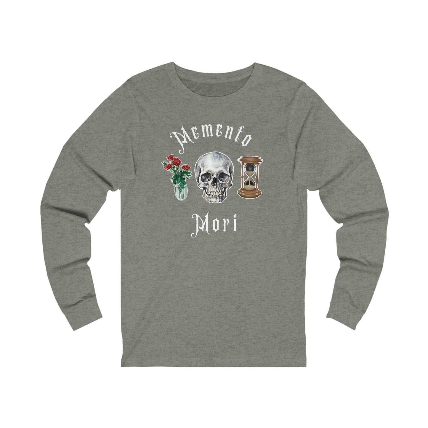 Memento Mori - Long Sleeve Tee - embalmer, funeral director, goth, mortician, skull, unisex Long-sleeve