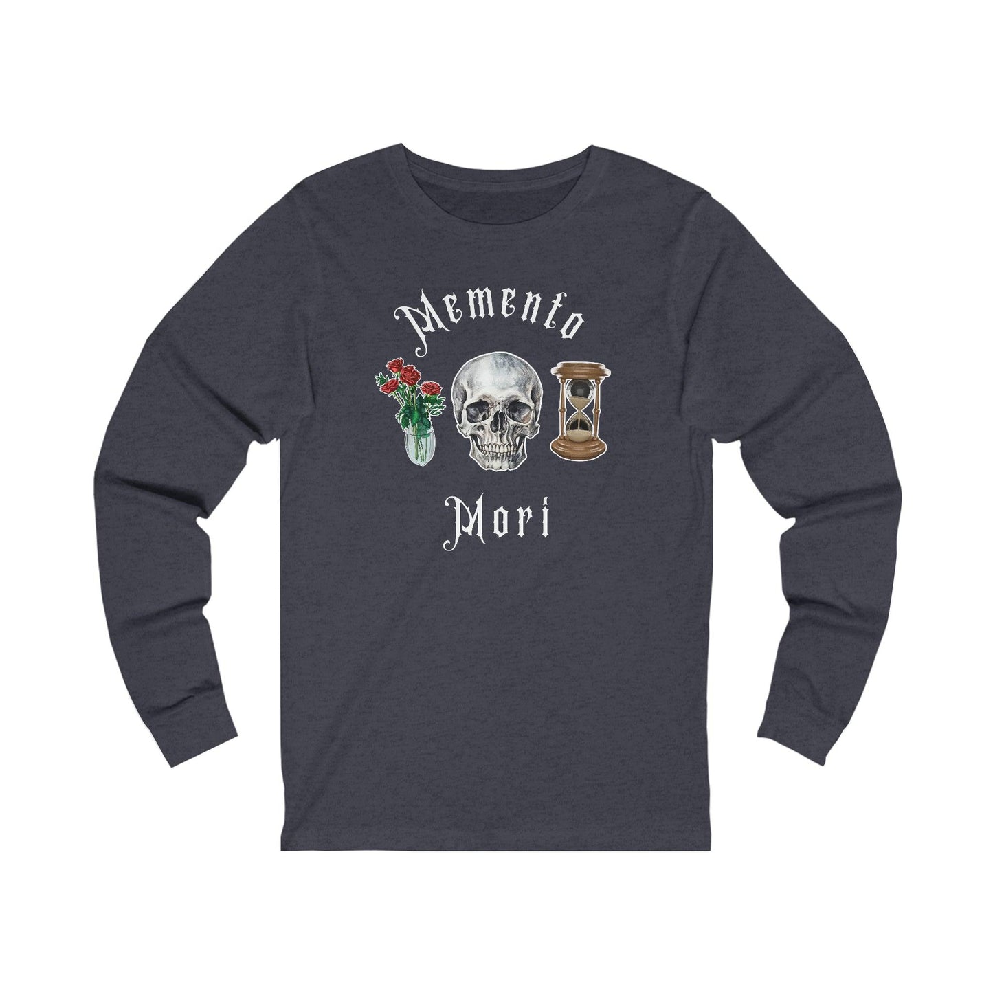 Memento Mori - Long Sleeve Tee - embalmer, funeral director, goth, mortician, skull, unisex Long-sleeve