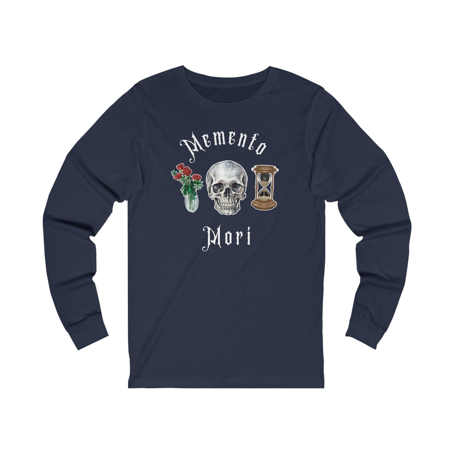 Memento Mori - Long Sleeve Tee - embalmer, funeral director, goth, mortician, skull, unisex Long-sleeve