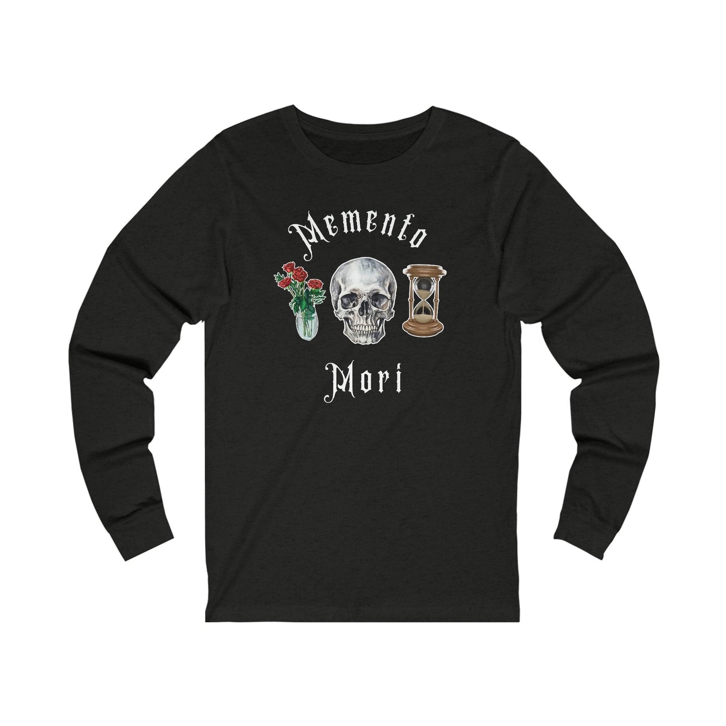 Memento Mori - Long Sleeve Tee - embalmer, funeral director, goth, mortician, skull, unisex Long-sleeve