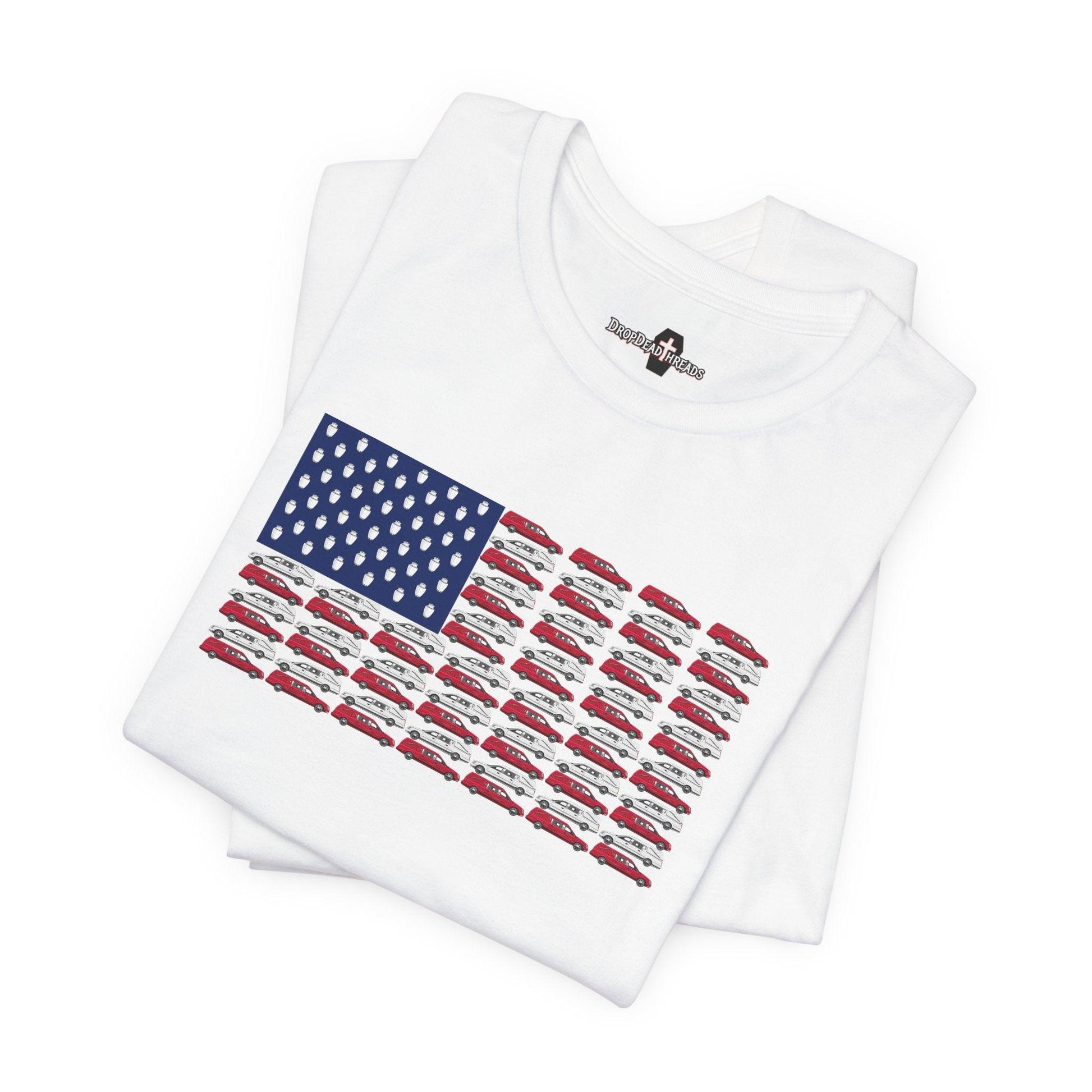 Old Glory - Tee - america,funeral director,Hearse,mortician,Patriotic,Urn,USA T-Shirt