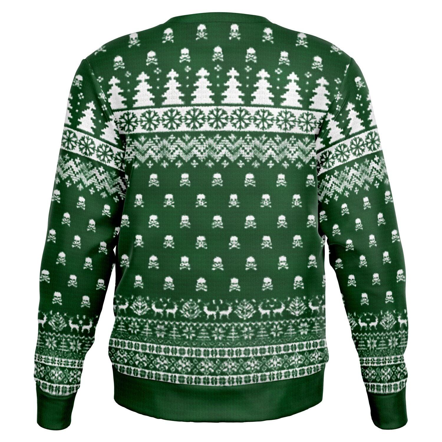 "One Hearse Open Sleigh" Ugly Christmas Sweater GREEN - embalmer,funeral director,Hearse,mortician,mortuary science Sweater