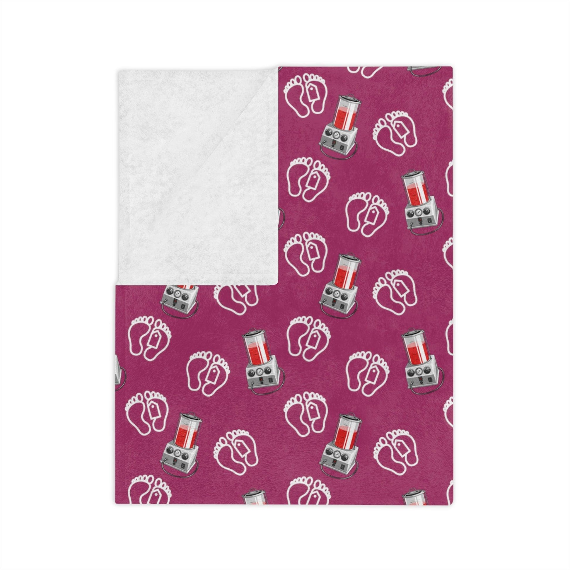 Porti-Girl Embalmer - Velveteen Minky Throw Blanket on Deep Pink - Bed, Bedding, Blankets, death postitive, embalmer, funeral director, Home & Living, Indoor, mortician, Rest, Sleep, Sublimation Home Decor