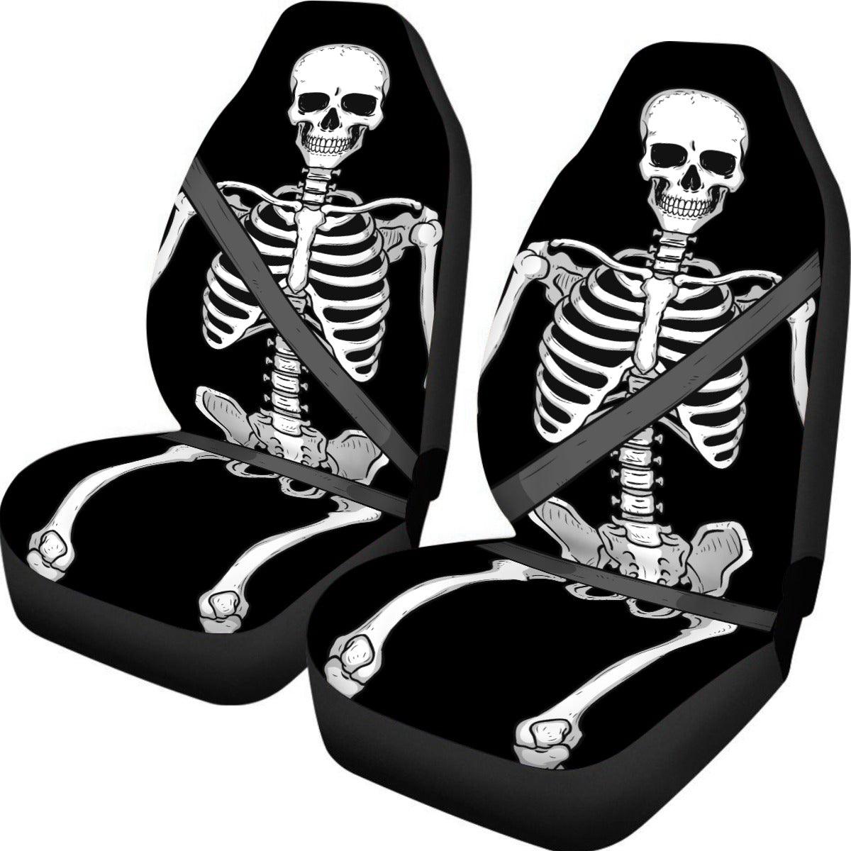 Safe Skeletons - Universal Car Seat Covers - automotive, goth, skeleton, skulls car seat cover