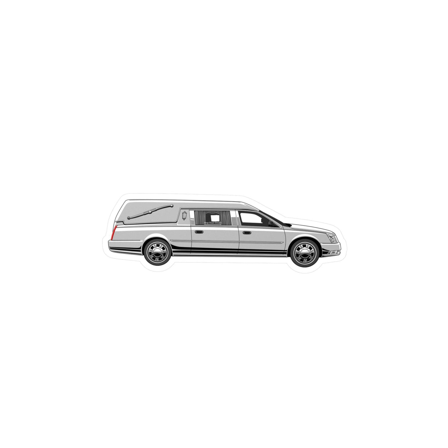 Silver Hearse Vinyl Sticker - Assembled in the USA, Assembled in USA, death, funeral, goth, hearse, Home & Living, Kiss cut, Made in the USA, Made in USA, Magnets & Stickers, Paper, Satin, Stickers, Vinyl, White base Paper products