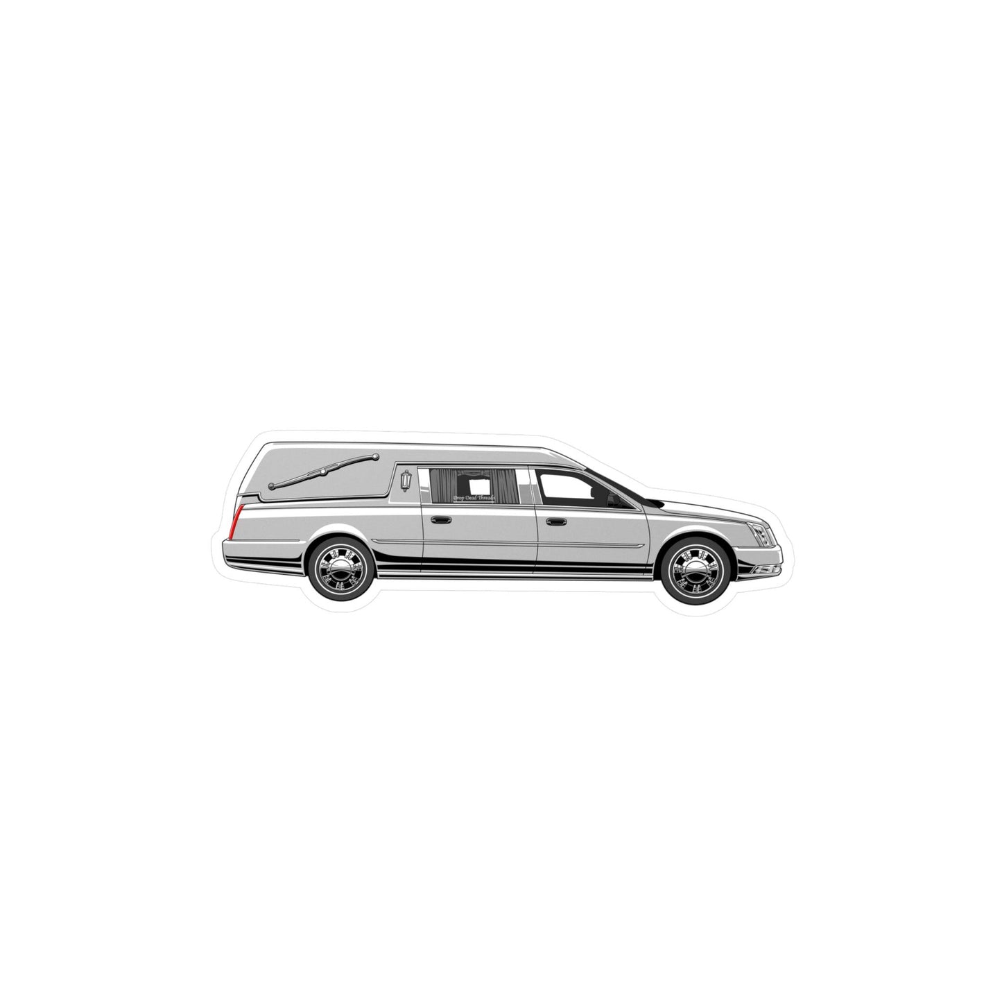 Silver Hearse Vinyl Sticker - Assembled in the USA, Assembled in USA, death, funeral, goth, hearse, Home & Living, Kiss cut, Made in the USA, Made in USA, Magnets & Stickers, Paper, Satin, Stickers, Vinyl, White base Paper products