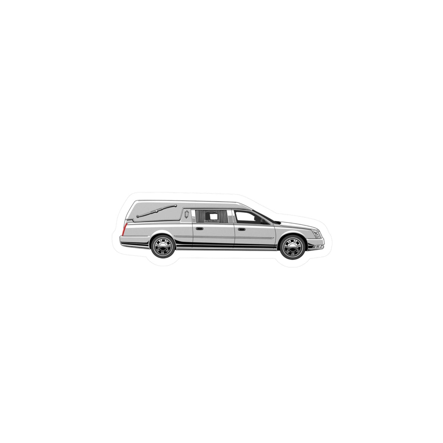 Silver Hearse Vinyl Sticker - Assembled in the USA, Assembled in USA, death, funeral, goth, hearse, Home & Living, Kiss cut, Made in the USA, Made in USA, Magnets & Stickers, Paper, Satin, Stickers, Vinyl, White base Paper products