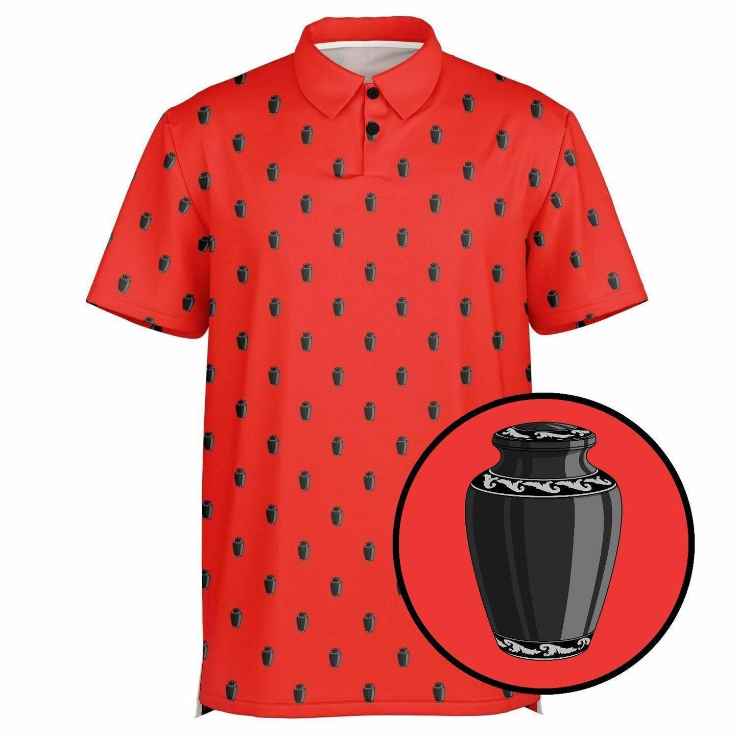 Sunday Red Sunday Dead Golf Polo - Urn - cremation,death,funeral directing,funeral director,golf,mortician,polo,tiger woods,Urn Polo Shirt