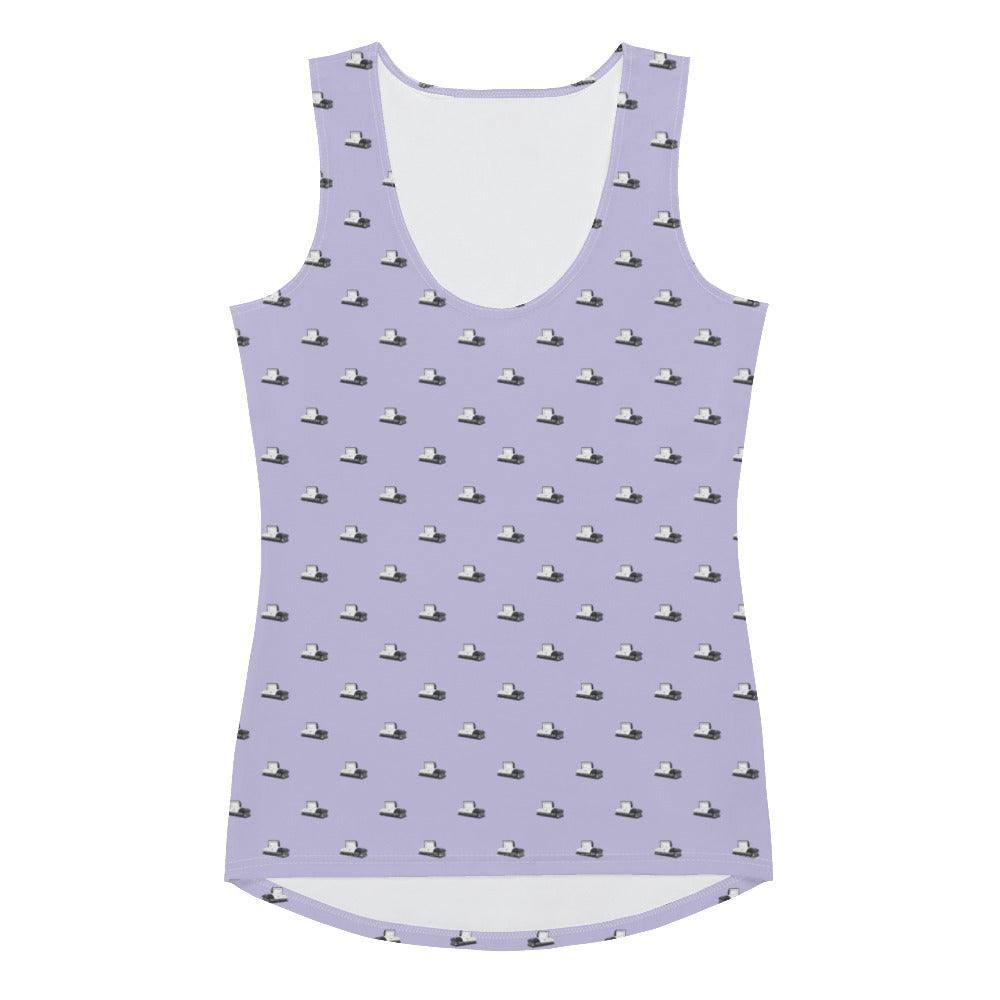 Tank Top - Dark Grey Casket on Light Purple - casket, coffin, death, funeral, goth 