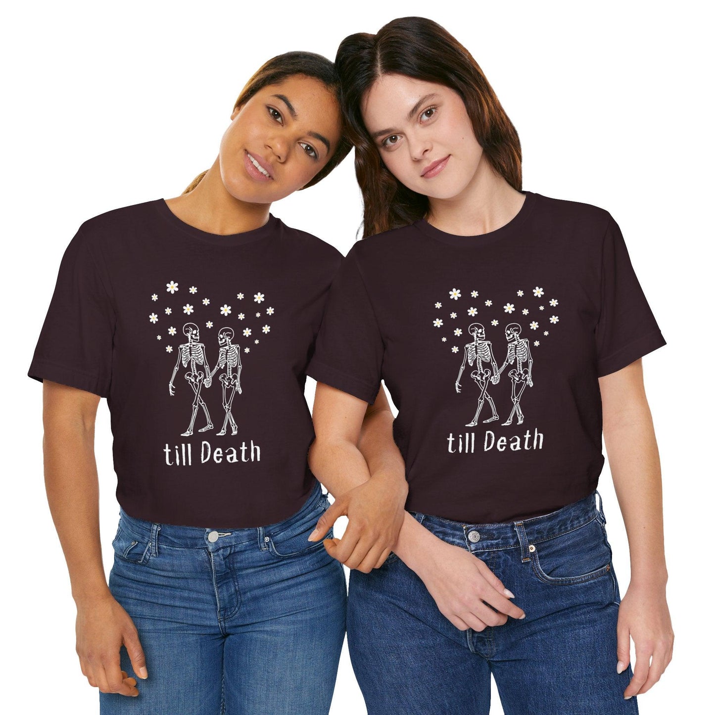 till Death - Tee - embalmer, funeral director, goth, love, morbid, mortician, romance, skeleton, skull, wedding T-Shirt