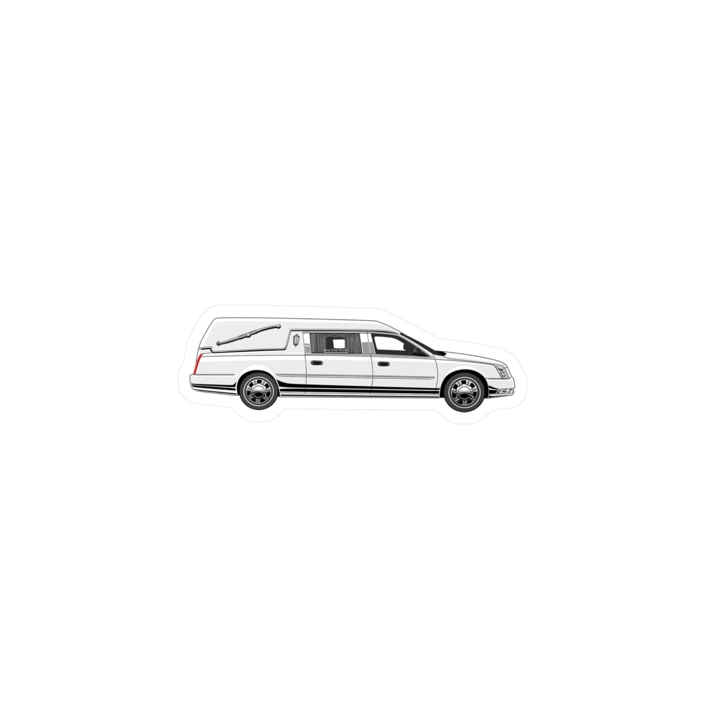 White Hearse Vinyl Sticker - Assembled in the USA, Assembled in USA, death, funeral, goth, hearse, Home & Living, Kiss cut, Made in the USA, Made in USA, Magnets & Stickers, Paper, Satin, Stickers, Vinyl, White base Paper products